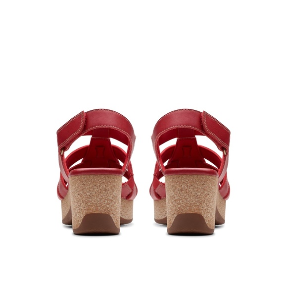Womens Clarks Chelseah Peak Sandals. Red Leather. 26179787 - Picture 5 of 7